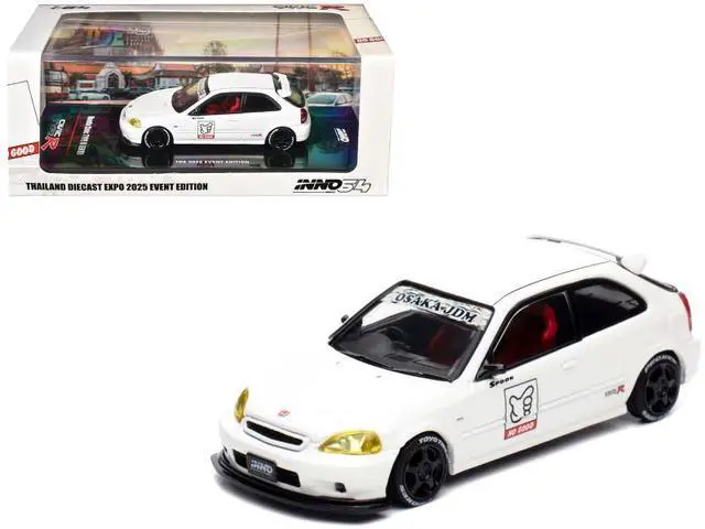 Alt view image 6 of 6 - Honda Civic Type R (EK9) RHD White "Thailand Diecast Expo 2025 Event Edition" 1/64 Diecast Model Car by Inno Models