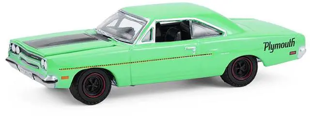 Main image of 1970 Plymouth Road Runner Green with Black Hood Stripe "GreenLight Muscle" Series 1/64 Diecast Model Cars by Greenlight