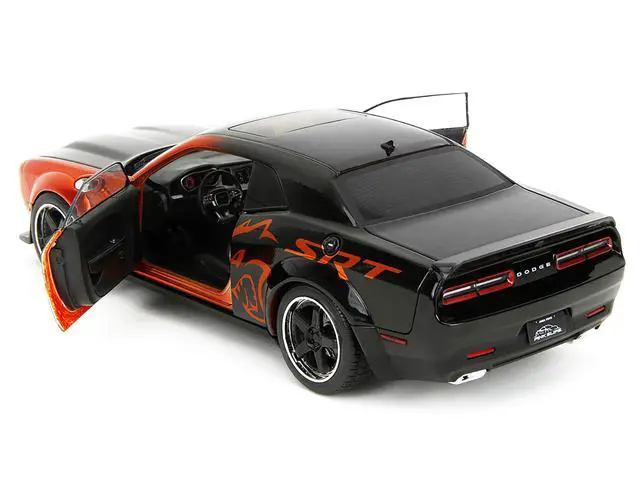 Alt view image 5 of 6 - Dodge Challenger SRT Hellcat Orange Metallic and Black "Pink Slips" Series 1/24 Diecast Model Car by Jada