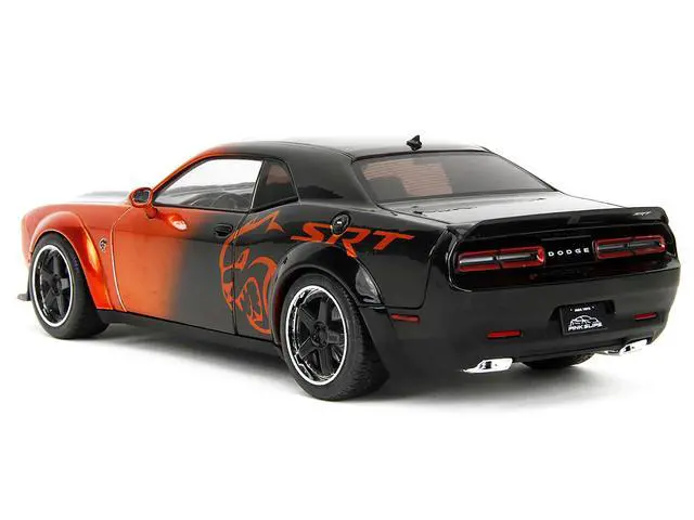 Alt view image 6 of 6 - Dodge Challenger SRT Hellcat Orange Metallic and Black "Pink Slips" Series 1/24 Diecast Model Car by Jada