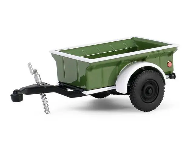 Alt view image 6 of 6 - 1950 Dodge Power Wagon Pickup Truck Green and White with 1/4 Ton Cargo Trailer Green 1/64 Diecast Model Cars by Greenlight
