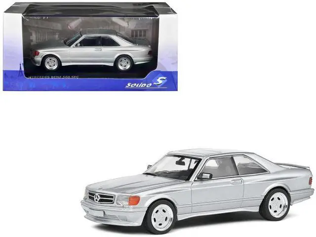 Alt view image 6 of 6 - 1990 Mercedes-Benz 560 SEC AMG WideBody Silver Metallic 1/43 Diecast Model Car by Solido