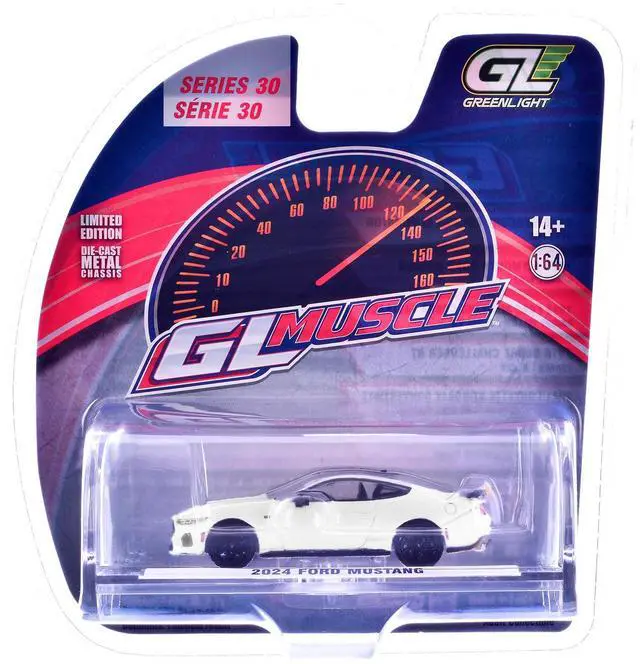 Alt view image 6 of 6 - 2024 Ford Mustang Oxford White with Black Top "GreenLight Muscle" Series 30 1/64 Diecast Model Cars by Greenlight