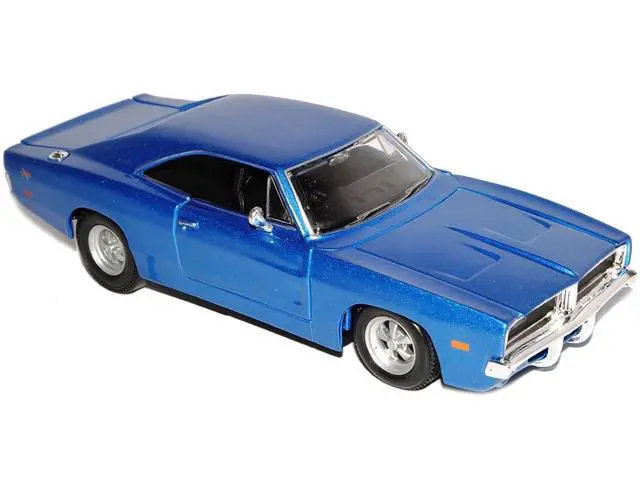 Alt view image 6 of 8 - Maisto 31256bl 1969 Dodge Charger R & T Hemi Blue 1-25 Diecast Model Car