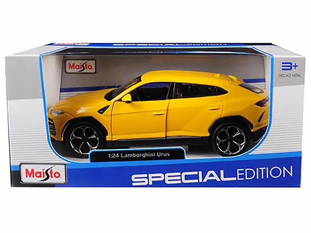 Alt view image 3 of 4 - Lamborghini Urus Yellow 1/24 Diecast Model Car by Maisto