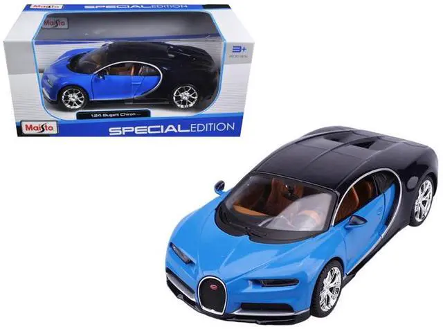 Main image of Bugatti Chiron Blue and Dark Blue 1/24 Diecast Model Car by Maisto