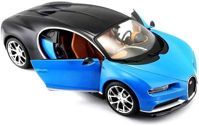 Alt view image 6 of 6 - Bugatti Chiron Blue and Dark Blue 1/24 Diecast Model Car by Maisto