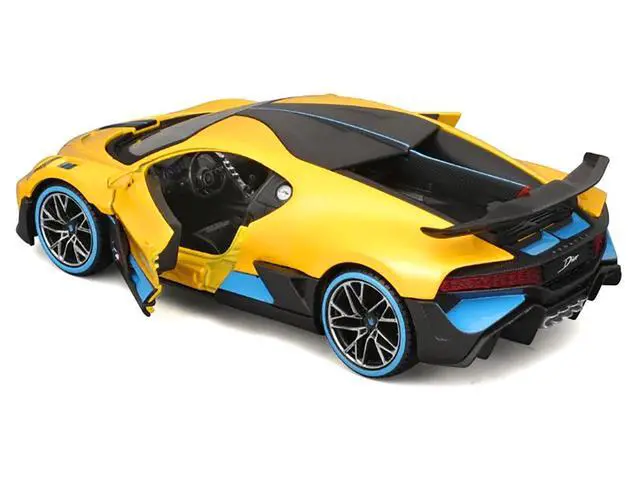 Alt view image 2 of 2 - Bugatti Divo Yellow Metallic with Carbon and Blue Accents "Special Edition" 1/24 Diecast Model Car by Maisto