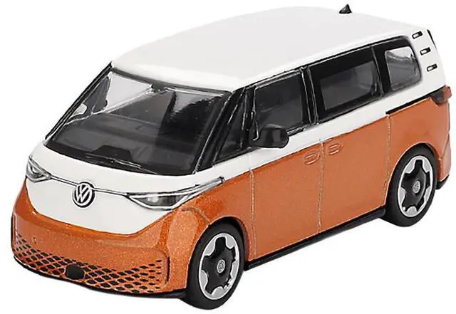 Alt view image 4 of 6 - Volkswagen ID.Buzz Van Candy White and Energetic Orange Metallic Limited Edition 1/64 Die Cast Model Car by Mini GT