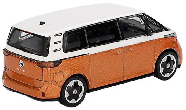 Alt view image 3 of 6 - Volkswagen ID.Buzz Van Candy White and Energetic Orange Metallic Limited Edition 1/64 Die Cast Model Car by Mini GT