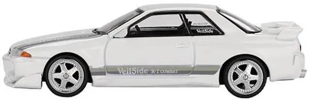 Alt view image 2 of 6 - Nissan Skyline GT-R (R32) RHD  "Veilside Combat C-I" White with Gray Stripes Limited Edition 1/64 Diecast Model Car by Mini GT