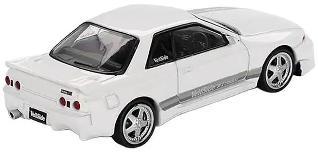 Alt view image 3 of 6 - Nissan Skyline GT-R (R32) RHD  "Veilside Combat C-I" White with Gray Stripes Limited Edition 1/64 Diecast Model Car by Mini GT