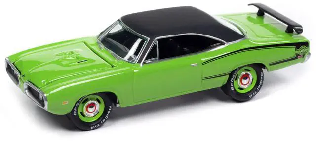 Alt view image 4 of 6 - 1970 Dodge Coronet Super Bee Sublime Green with Black Stripes and Top 1/64 Diecast Model Cars by Johnny Lightning