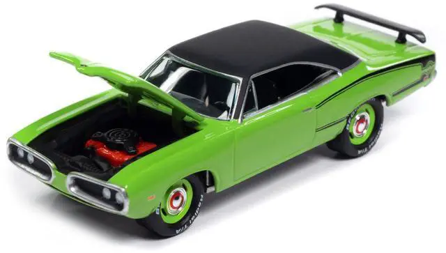 Alt view image 3 of 6 - 1970 Dodge Coronet Super Bee Sublime Green with Black Stripes and Top 1/64 Diecast Model Cars by Johnny Lightning