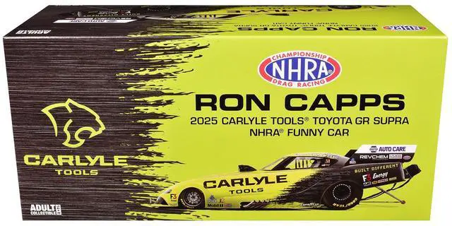Alt view image 5 of 6 - Toyota GR Supra NHRA Funny Car Ron Capps "Carlyle Tools" (2025) Limited Edition 1/24 Diecast Model Car by Auto World