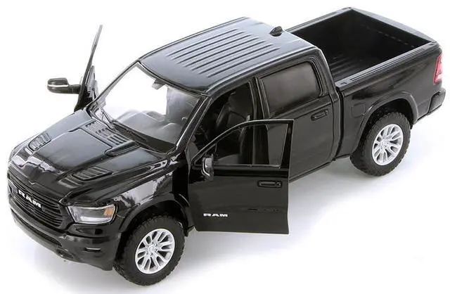 Alt view image 5 of 6 - 2019 RAM 1500 Laramie Crew Cab Pickup Truck Black 1/24 Diecast Model Car by Motormax