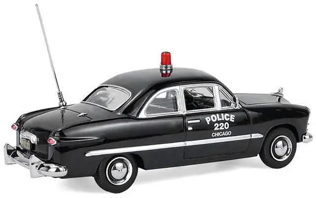 Alt view image 3 of 6 - 1949 Ford Custom Police Car "Chicago Police Department" Black 1/64 Scale Diecast Model Cars by Greenlight