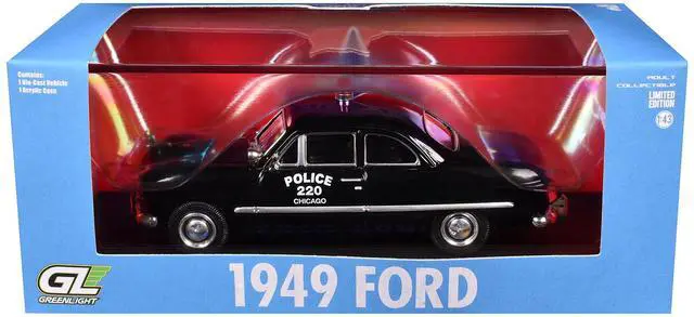 Alt view image 6 of 6 - 1949 Ford Custom Police Car "Chicago Police Department" Black 1/64 Scale Diecast Model Cars by Greenlight