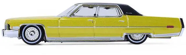 Alt view image 2 of 6 - 1971 Cadillac Sedan Deville Lowrider Gold Metallic with Black Top 1/64 Scale Diecast Model Cars by Greenlight