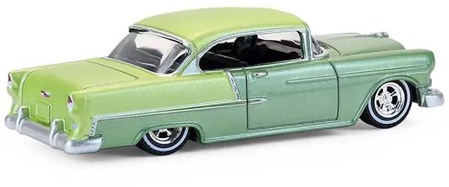 Alt view image 3 of 6 - 1956 Chevrolet Bel Air Lowrider Laurel Green Met & Yellow Two-Tone w/Green Interior 1/64 Scale Diecast Model Cars by Greenlight