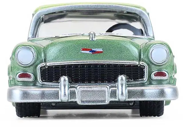 Alt view image 4 of 6 - 1956 Chevrolet Bel Air Lowrider Laurel Green Met & Yellow Two-Tone w/Green Interior 1/64 Scale Diecast Model Cars by Greenlight