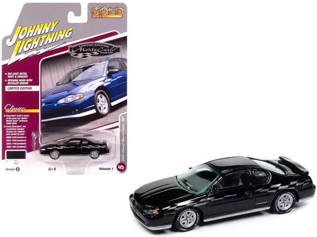 Main image of 2001 Chevrolet Monte Carlo SS Black with Silver Graphics "Classic Gold Collection" 1/64 Diecast Model Car by Johnny Lightning