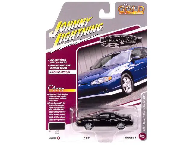 Alt view image 5 of 6 - 2001 Chevrolet Monte Carlo SS Black with Silver Graphics "Classic Gold Collection" 1/64 Diecast Model Car by Johnny Lightning