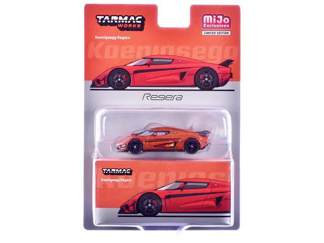 Alt view image 5 of 6 - Koenigsegg Regera Orange Metallic with Black Stripes "Global64" Series 1/64 Diecast Model Car by Tarmac Works