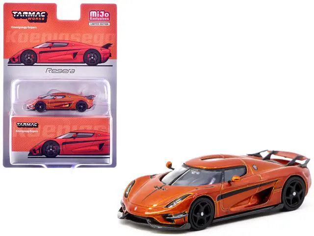 Alt view image 6 of 6 - Koenigsegg Regera Orange Metallic with Black Stripes "Global64" Series 1/64 Diecast Model Car by Tarmac Works