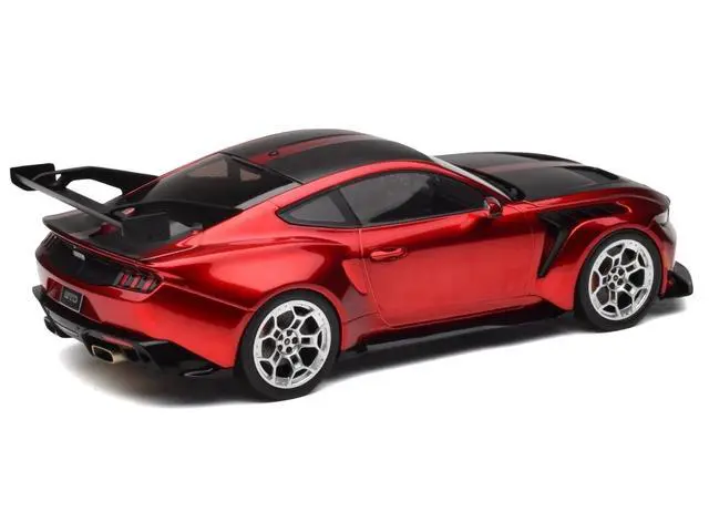 Alt view image 4 of 6 - 2025 Ford Mustang GTD Dark Red Metallic with Carbon Stripes "Limited Edition" Series 1/18  Diecast Model Car by IXO Models