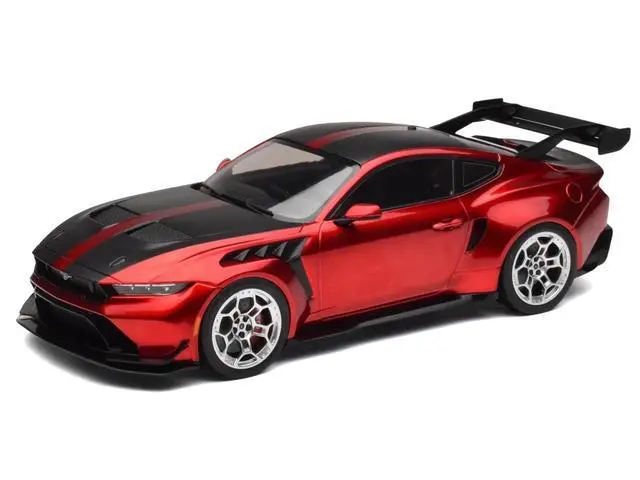 Alt view image 5 of 6 - 2025 Ford Mustang GTD Dark Red Metallic with Carbon Stripes "Limited Edition" Series 1/18  Diecast Model Car by IXO Models