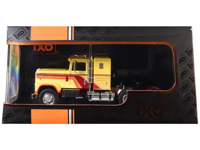 Alt view image 5 of 6 - 1980 International Transtar 4300 Truck Tractor Beige with Red and Orange Stripes 1/43 Diecast Model Car by IXO Models