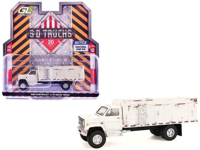 Main image of 1980 Chevrolet C-70 Grain Truck White (Weathered) "S.D. Trucks" Series 20 1/64 Scale Diecast Model Cars by Greenlight
