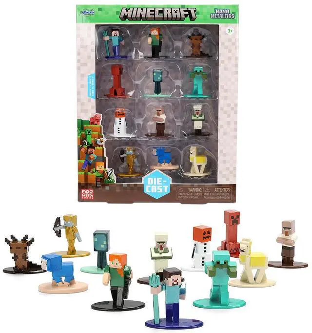 Main image of Set of 12 Diecast Figures "Minecraft" Video Game "Nano Metalfigs" Series Diecast Models by Jada