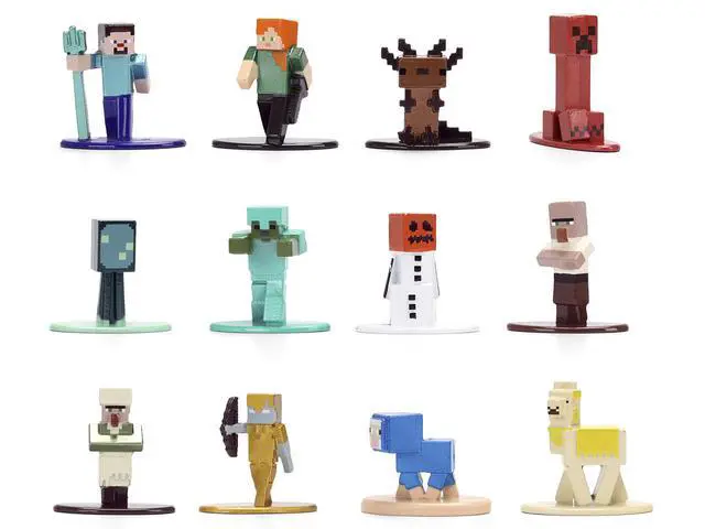 Alt view image 2 of 6 - Set of 12 Diecast Figures "Minecraft" Video Game "Nano Metalfigs" Series Diecast Models by Jada