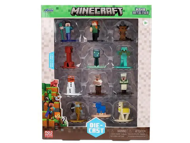 Alt view image 6 of 6 - Set of 12 Diecast Figures "Minecraft" Video Game "Nano Metalfigs" Series Diecast Models by Jada