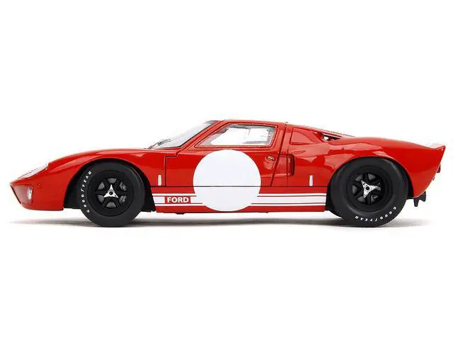 Alt view image 4 of 6 - Ford GT40 MK1 Red with White Stripes and Graphics "Pink Slips" Series 1/18 Diecast Model Car by Jada