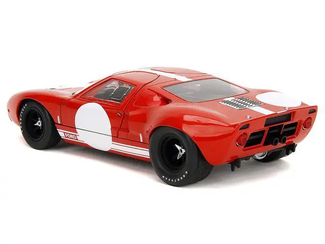 Alt view image 6 of 6 - Ford GT40 MK1 Red with White Stripes and Graphics "Pink Slips" Series 1/18 Diecast Model Car by Jada