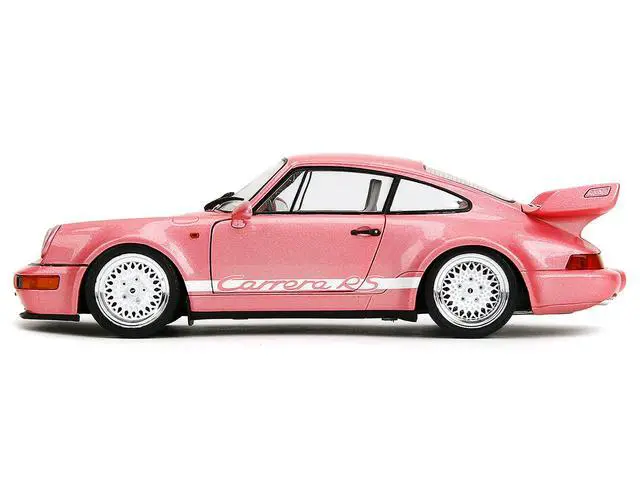 Alt view image 3 of 6 - Porsche 911 Carrera RS (964) Pink Metallic with White Stripes "Pink Slips" Series 1/18 Diecast Model Car by Jada