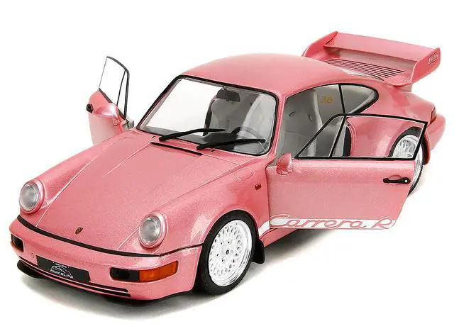 Alt view image 2 of 6 - Porsche 911 Carrera RS (964) Pink Metallic with White Stripes "Pink Slips" Series 1/18 Diecast Model Car by Jada