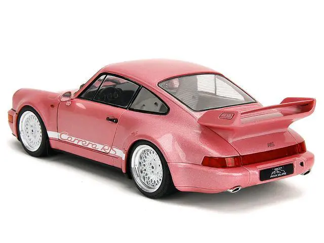 Alt view image 5 of 6 - Porsche 911 Carrera RS (964) Pink Metallic with White Stripes "Pink Slips" Series 1/18 Diecast Model Car by Jada