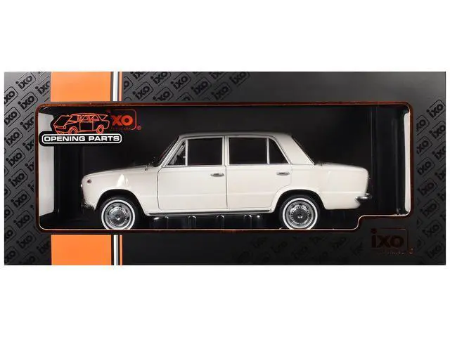 Alt view image 3 of 3 - 1970 Fiat 124 White with Red Interior 1/18 Diecast Model Car by IXO Models