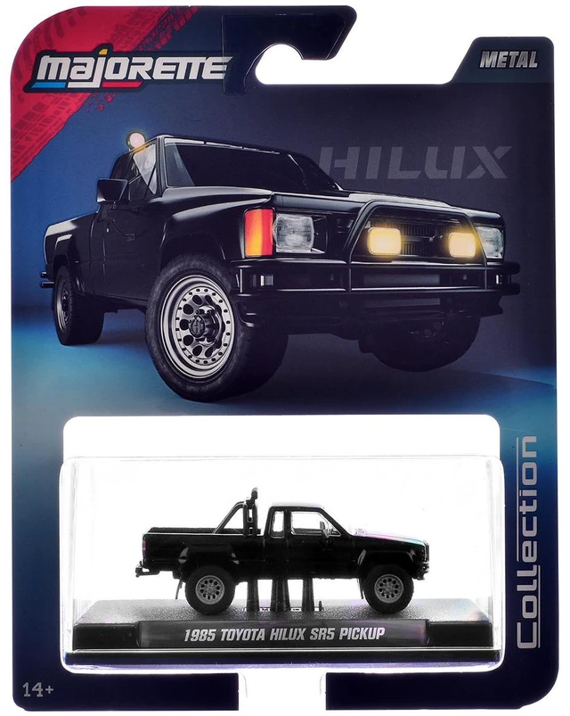 Alt view image 5 of 6 - 1985 Toyota Hilux SR5 Pickup Truck Black "Collection" Series 1/64 Diecast Model Car by Majorette