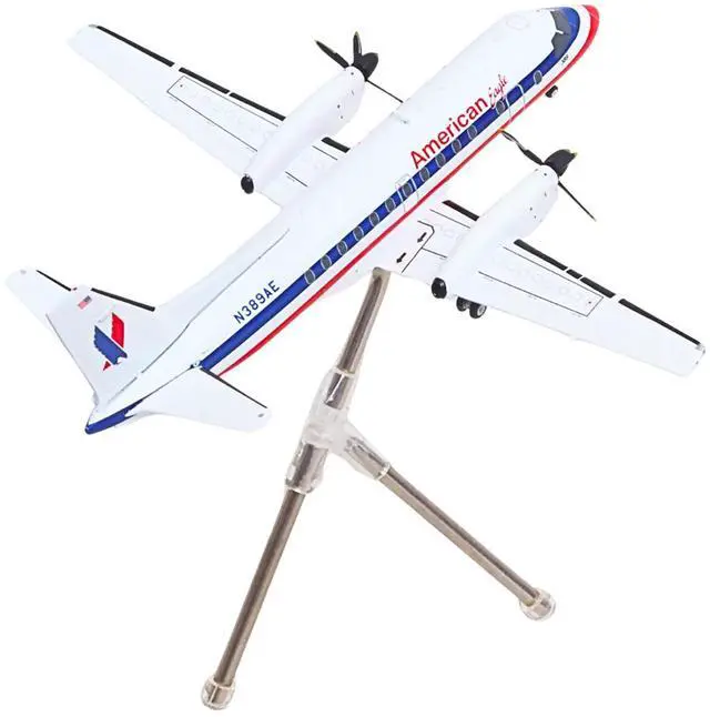 Alt view image 3 of 6 - Saab 340B Commercial Aircraft "American Eagle" White with Red and Blue Stripes 1/200 Diecast Model Airplane by GeminiJets