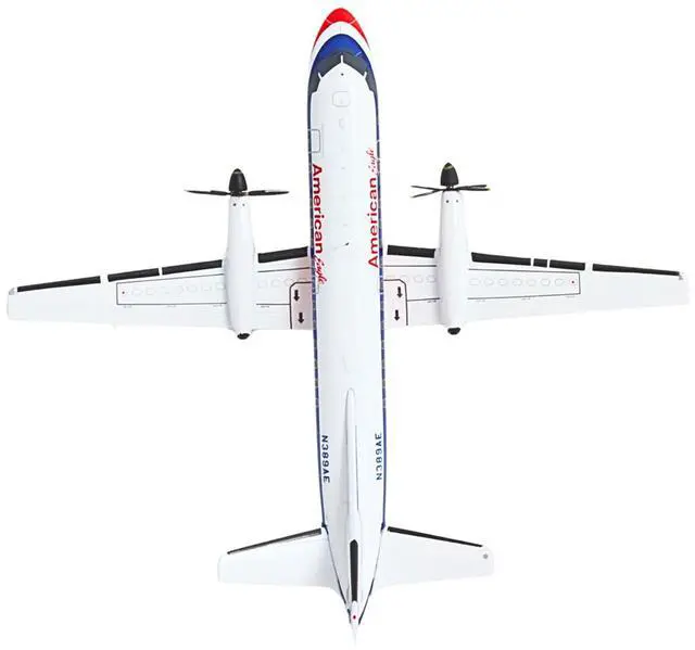 Alt view image 4 of 6 - Saab 340B Commercial Aircraft "American Eagle" White with Red and Blue Stripes 1/200 Diecast Model Airplane by GeminiJets