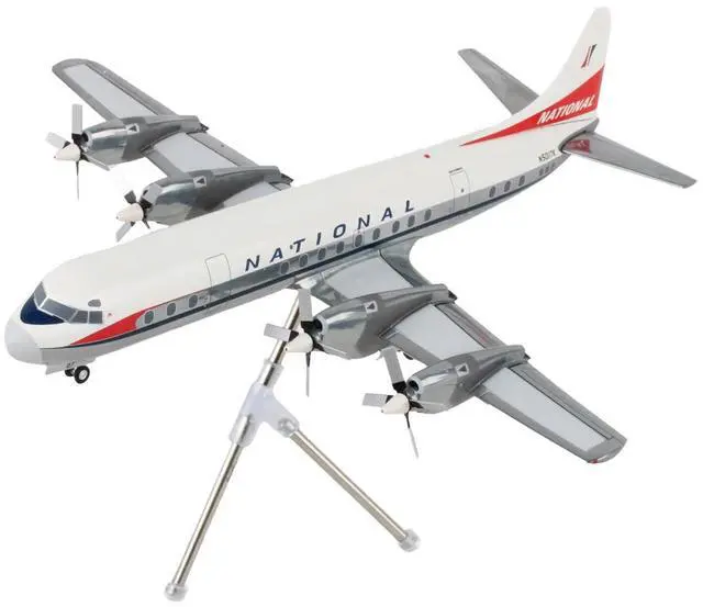 Alt view image 2 of 6 - Lockheed L-188 Electra Commercial Aircraft "National Airlines" White and Gray 1/200 Diecast Model Airplane by GeminiJets