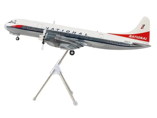 Alt view image 3 of 6 - Lockheed L-188 Electra Commercial Aircraft "National Airlines" White and Gray 1/200 Diecast Model Airplane by GeminiJets