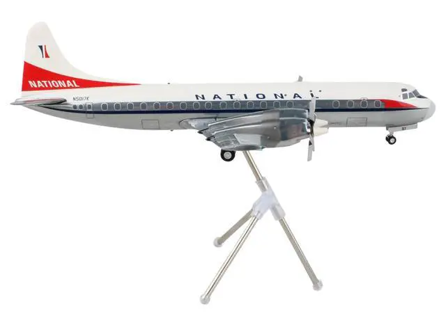 Alt view image 4 of 6 - Lockheed L-188 Electra Commercial Aircraft "National Airlines" White and Gray 1/200 Diecast Model Airplane by GeminiJets