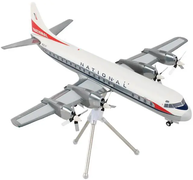 Alt view image 5 of 6 - Lockheed L-188 Electra Commercial Aircraft "National Airlines" White and Gray 1/200 Diecast Model Airplane by GeminiJets