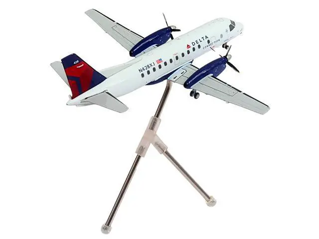 Alt view image 5 of 6 - Saab 340B Commercial Aircraft White with Red and Blue Tail 1/200 Diecast Model Airplane by GeminiJets